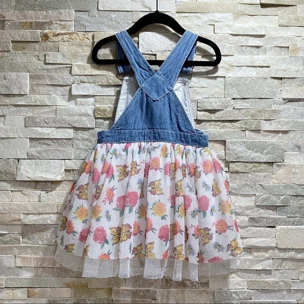 LITTLE Lass Queen Bee Overalls Skirt